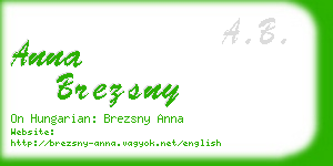 anna brezsny business card